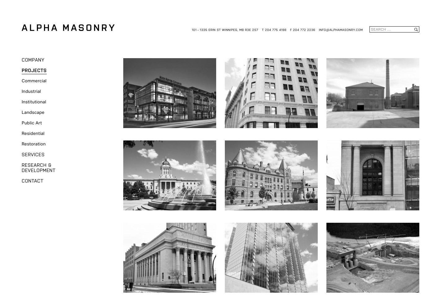 Alpha Masonry portfolio page