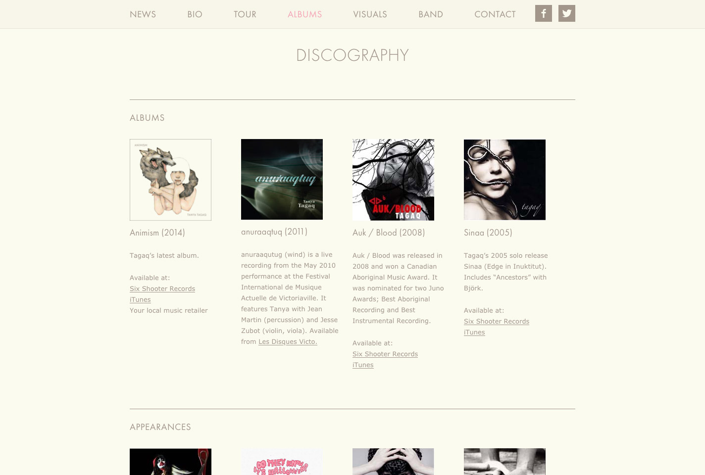 Tanya Tagaq discography